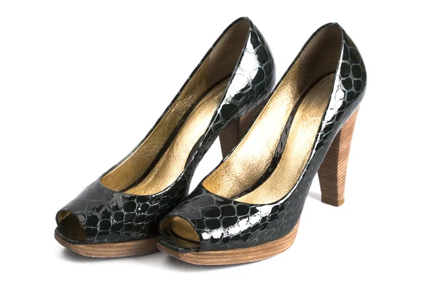 Par de sapatos femininos verdes — Fotografia de Stock