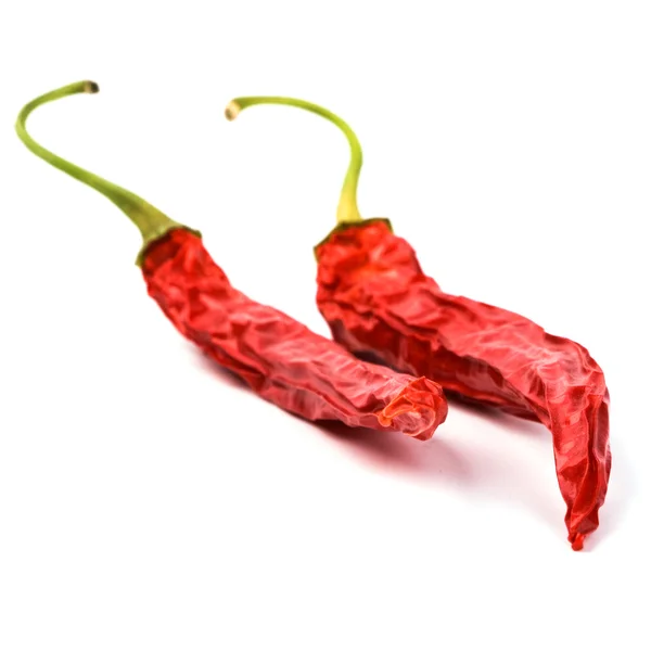 stock image Two dry red chili peppers