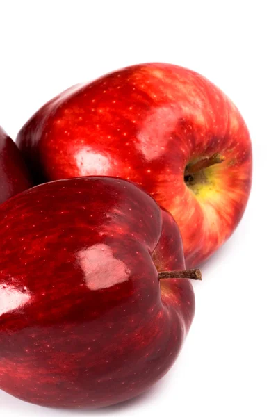 Три красных яблока — стоковое фото