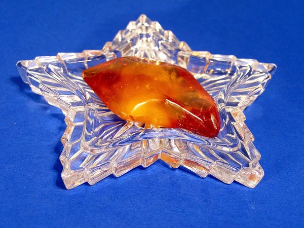 Crystal star with amber — Stock Photo, Image