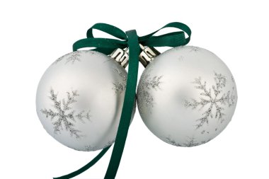 Two silvery fur-tree spheres clipart