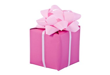 Gift packing, pink box clipart