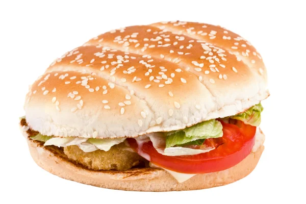 Hamburger ile peynir ve et — Stok fotoğraf