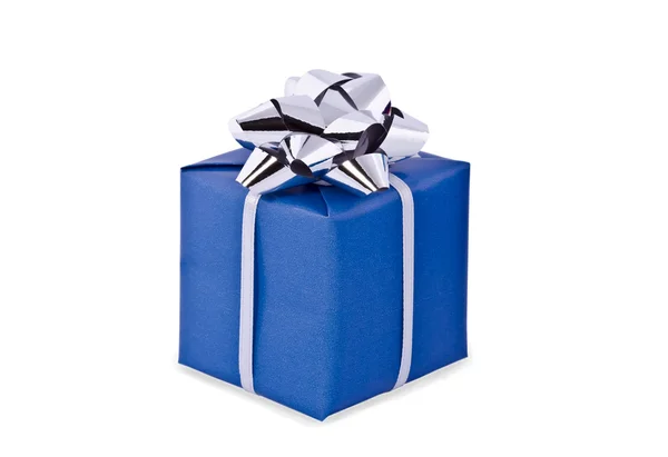 Подарочная упаковка, синяя коробка — стоковое фото