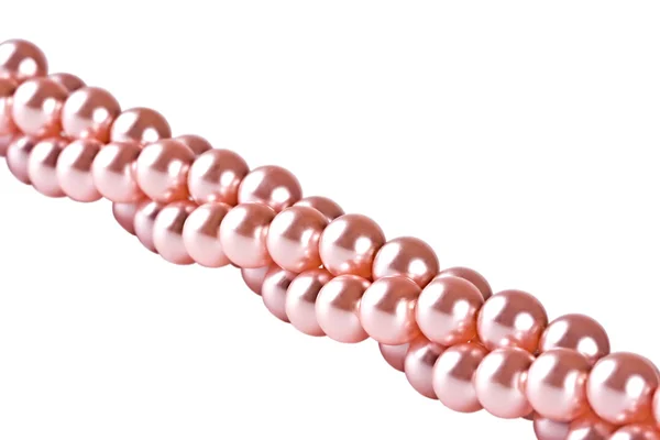 El hilo ondulado de perlas rosas — Foto de Stock
