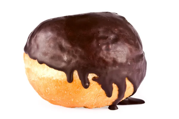 Dessert, Donut in Schokoglasur — Stockfoto