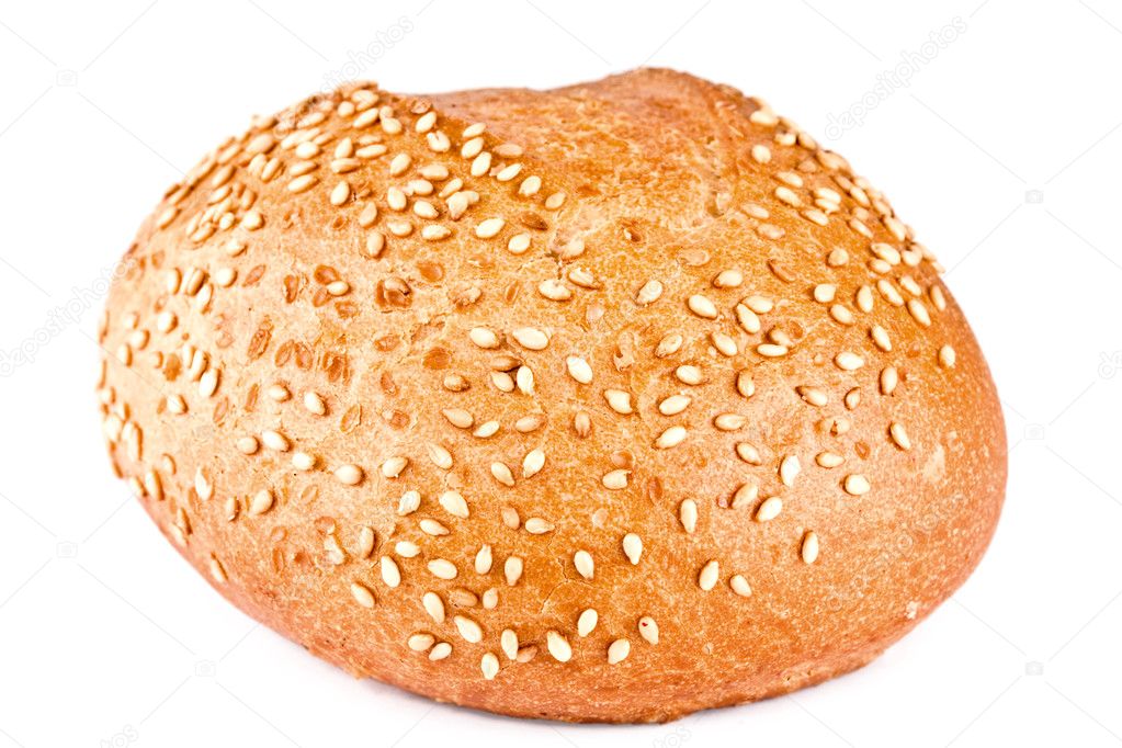 Bread, roll strewed by a sesame
