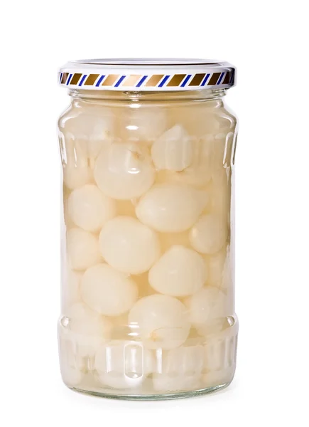 Jar of marinaded onion, isolated — Stock Photo, Image