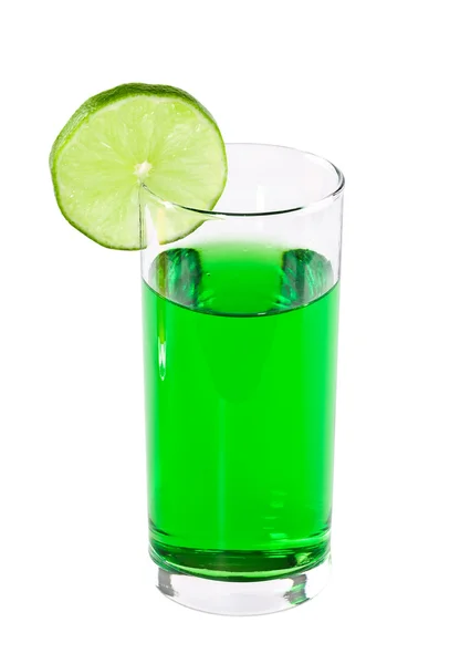 Szkło zielony sok na białym tle — Zdjęcie stockowe