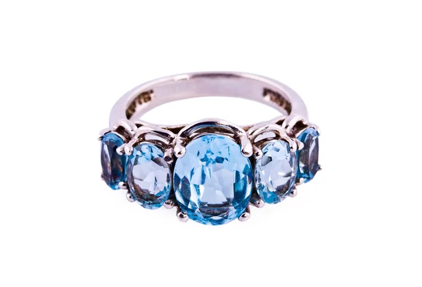 El anillo decorado con grandes topacios —  Fotos de Stock
