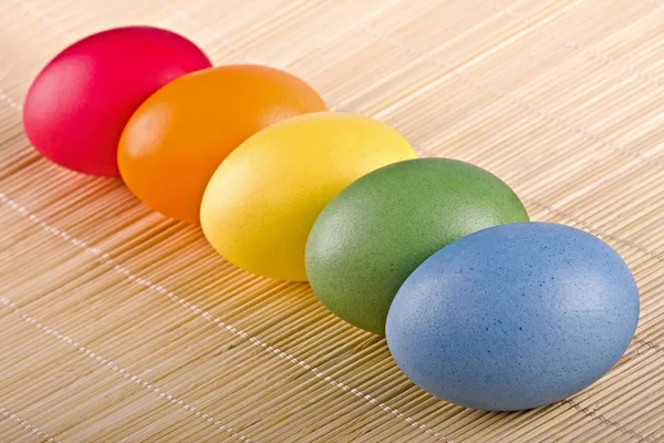 Multi coloured eggs close up — Stock Photo, Image
