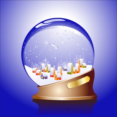 Winter sphere with a town clipart