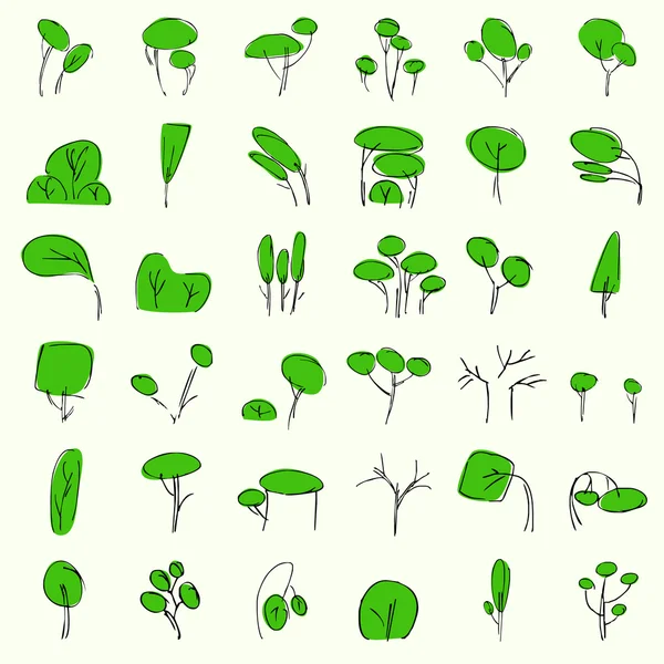 Vectorial trees in summer — Stock Vector