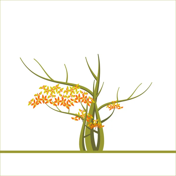 Fond d'automne avec un arbre — Image vectorielle