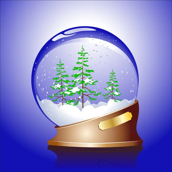 Зимова сфера з деревом — стоковий вектор