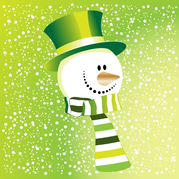 El muñeco de nieve verde — Vector de stock