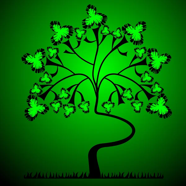 Fundo com uma árvore — Vetor de Stock
