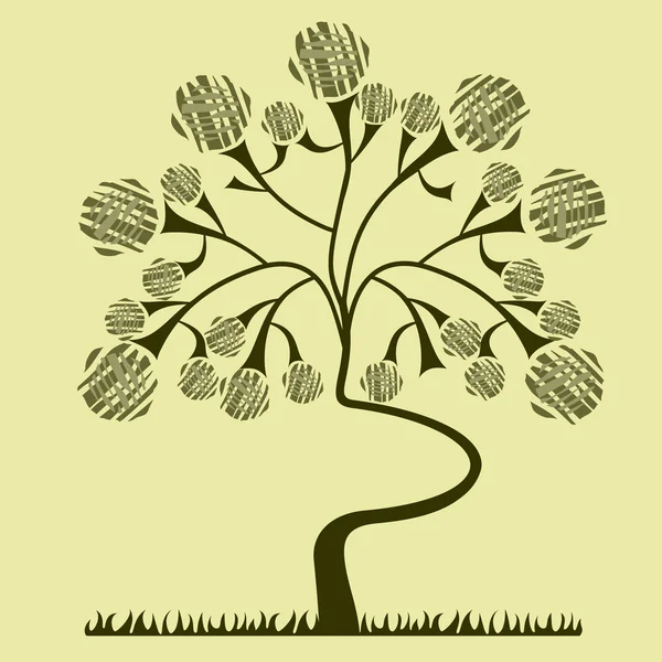 Fondo con un árbol — Archivo Imágenes Vectoriales