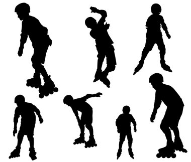 Roller silhouettes. clipart