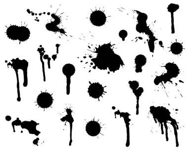 Set of blots and stains.