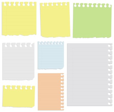 Set of notepad sheets. clipart