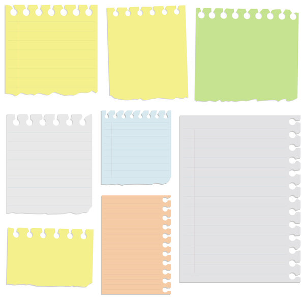 Set of notepad sheets.