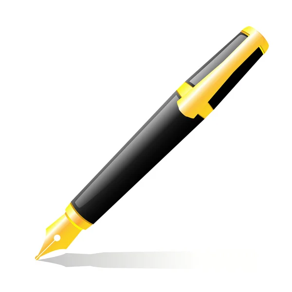 De inkt pen van zwarte kleur. — Stockvector