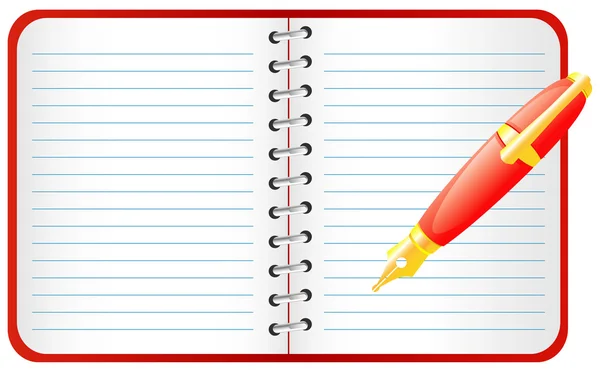 Pen and notebook. — Stock Vector