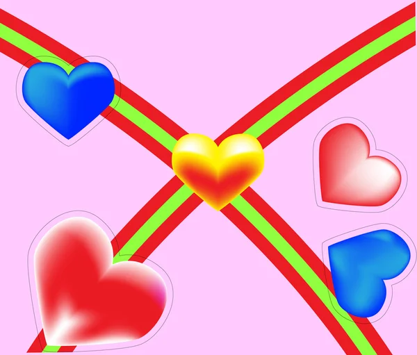 Sevgililer kalpler. vektör çizim — Stok Vektör
