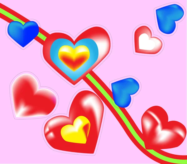 Valentines hjärtan. vektor illustration — Stock vektor