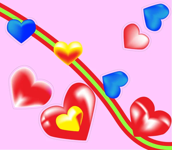 Valentines harten. vectorillustratie — Stockvector