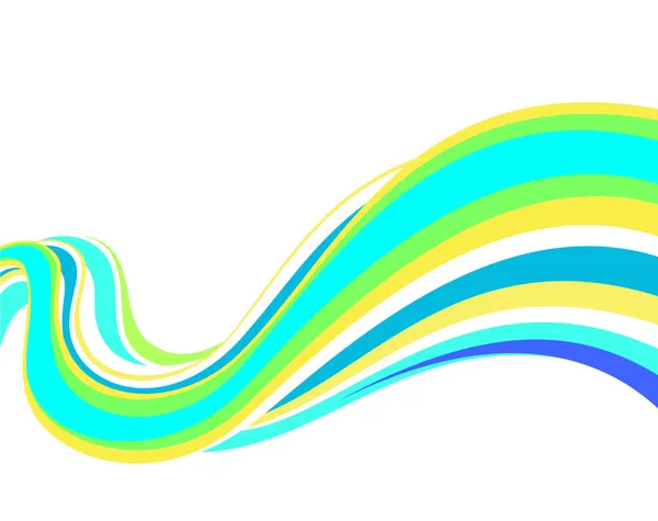 Lignes bleu foncé, vert et jaune. — Image vectorielle