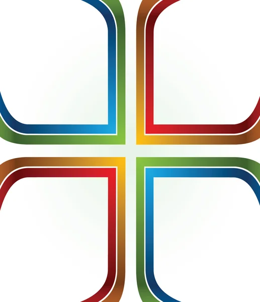 Quattro linee a colori.Illustrazione vettoriale — Vettoriale Stock
