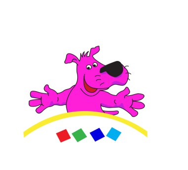 Violet dog. Vector illustration clipart