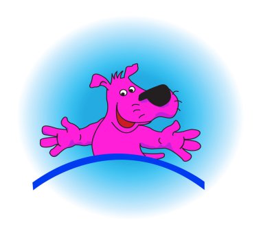 Violet dog. Vector illustration clipart