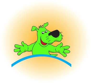 yeşil renkli köpek yavrusu. vektör illustrati