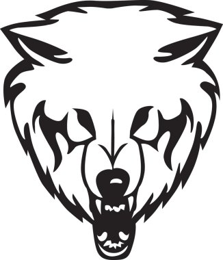 Head of a wolf.Vector illustration clipart