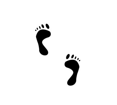 feet.vector resimde siyah baskı