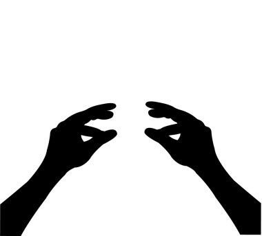 Two human hands.Vector illustration clipart