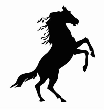 Being on back feet horse. Vector illustr clipart