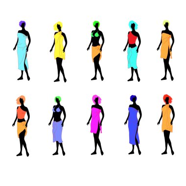 on kadın towels.ve içinde giyinmiş modelleri