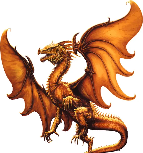 Uçan dragon.vector illüstrasyon — Stok Vektör