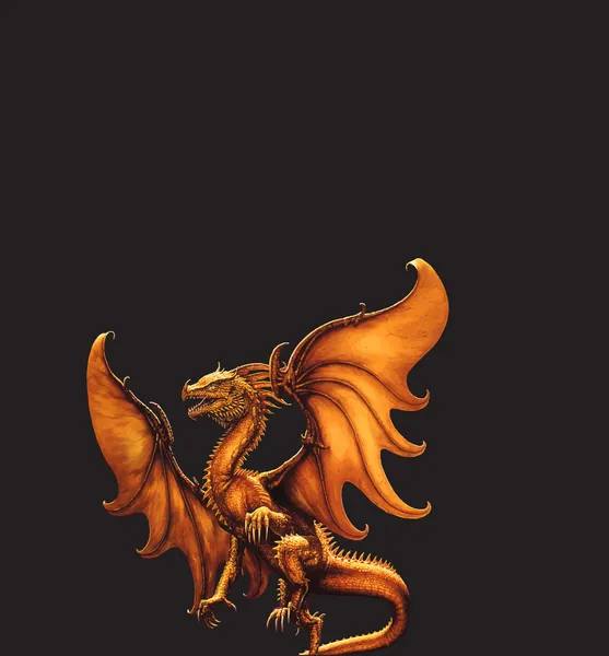 Dragon médiéval. Illustration vectorielle — Image vectorielle