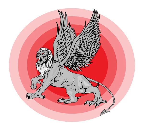 The big mythological griffin. Vector ill — Stock Vector