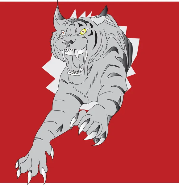 Amur tigre. Ilustración vectorial — Vector de stock