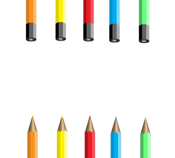 Fem färg pencils.vector illustration — Stock vektor