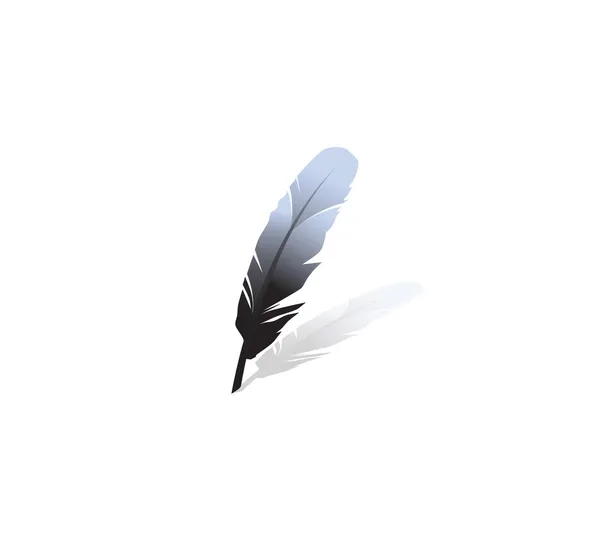 Zwarte feather.vector illustratie — Stockvector