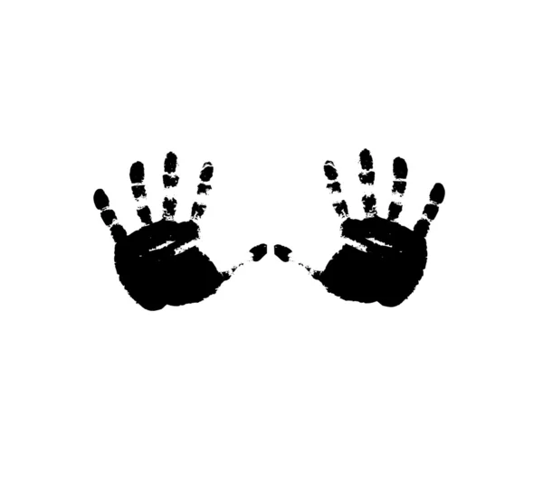 Impronte di mani nere. Illustri vettoriali — Vettoriale Stock