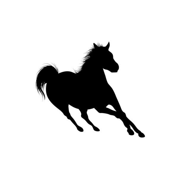 Hurrying horse. Vector illustration