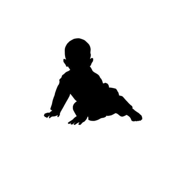 Un petit enfant assis. Illustration vectorielle — Image vectorielle